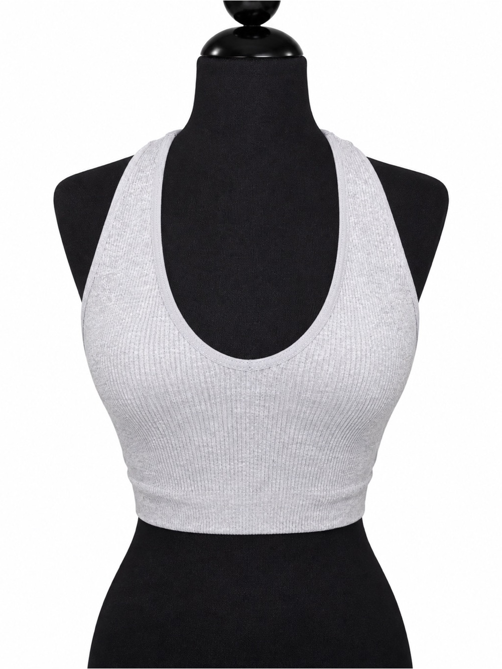 Free People free throw Ribbed Racerback Crop Bralette - Light Gray